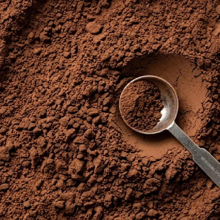 close-up cocoa powder texture