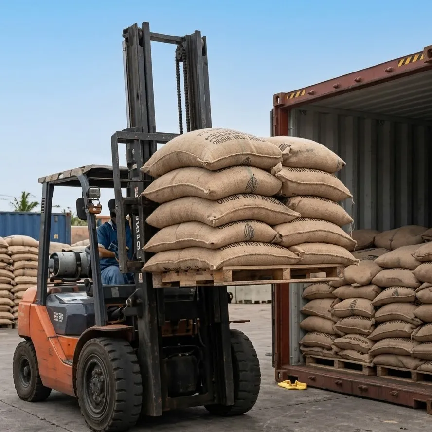 bulk bags stacked, export dispatch